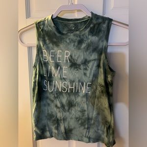 Tie Dye crop Muscle tee